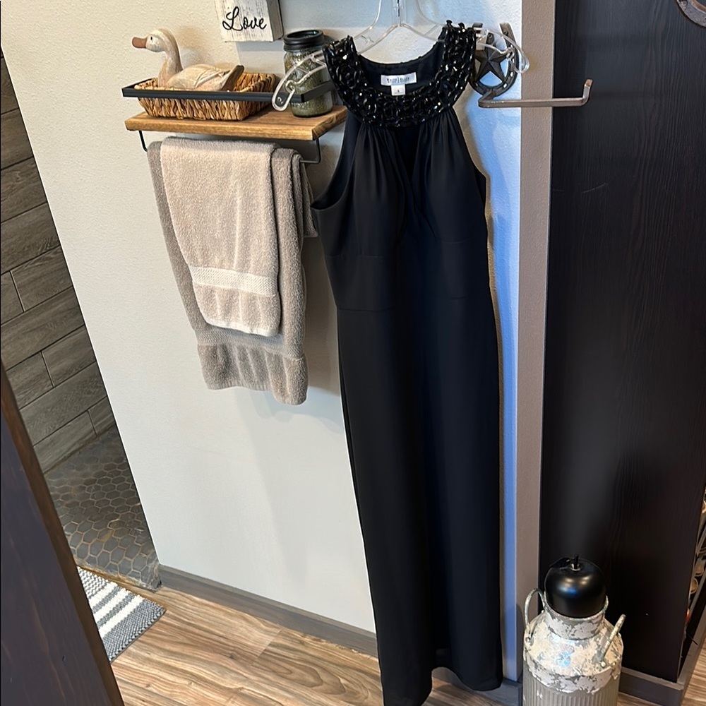 White House Black Market Charcoal Embellished Dress